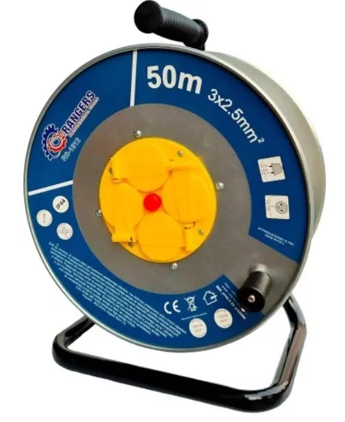 Kabelhaspel 50m 3x2.5 metaal Top-Tools.nl