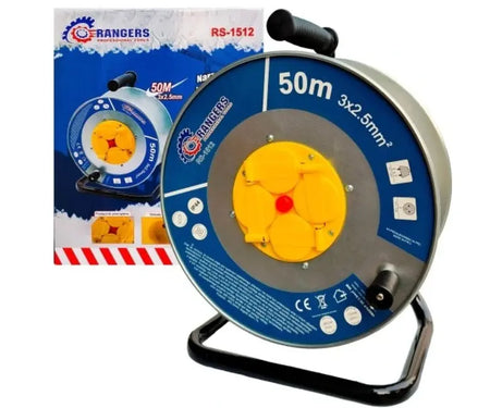 Kabelhaspel 50m 3x2.5 metaal Top-Tools.nl
