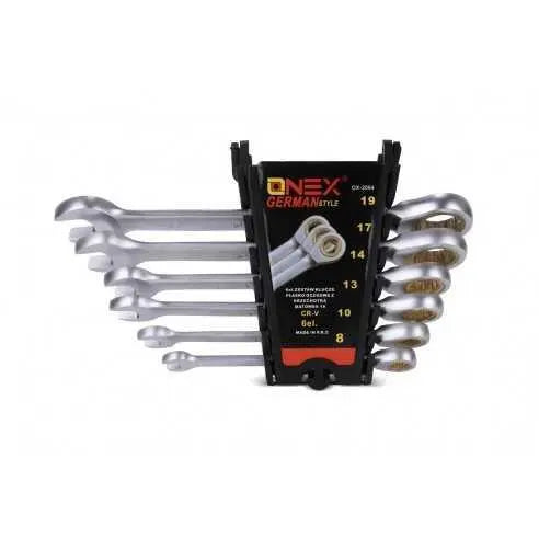Onex 6 delige Steek–Ringratelset - 8 mm t/m 19 mm