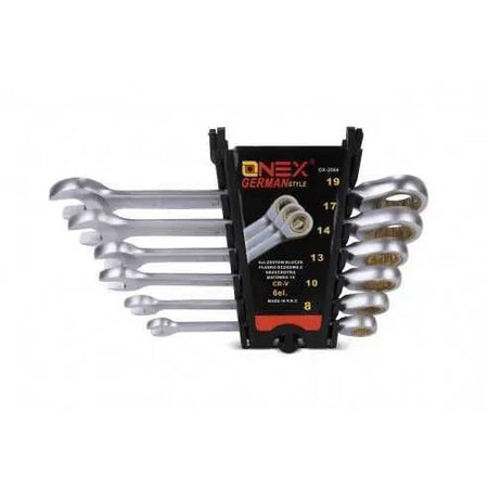 Onex 6 delige Steek–Ringratelset - 8 mm t/m 19 mm