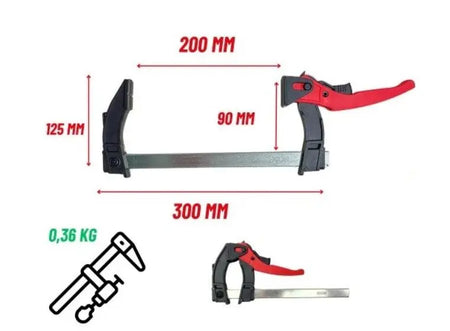 snelspanner lijmklem 200 x 90 mm